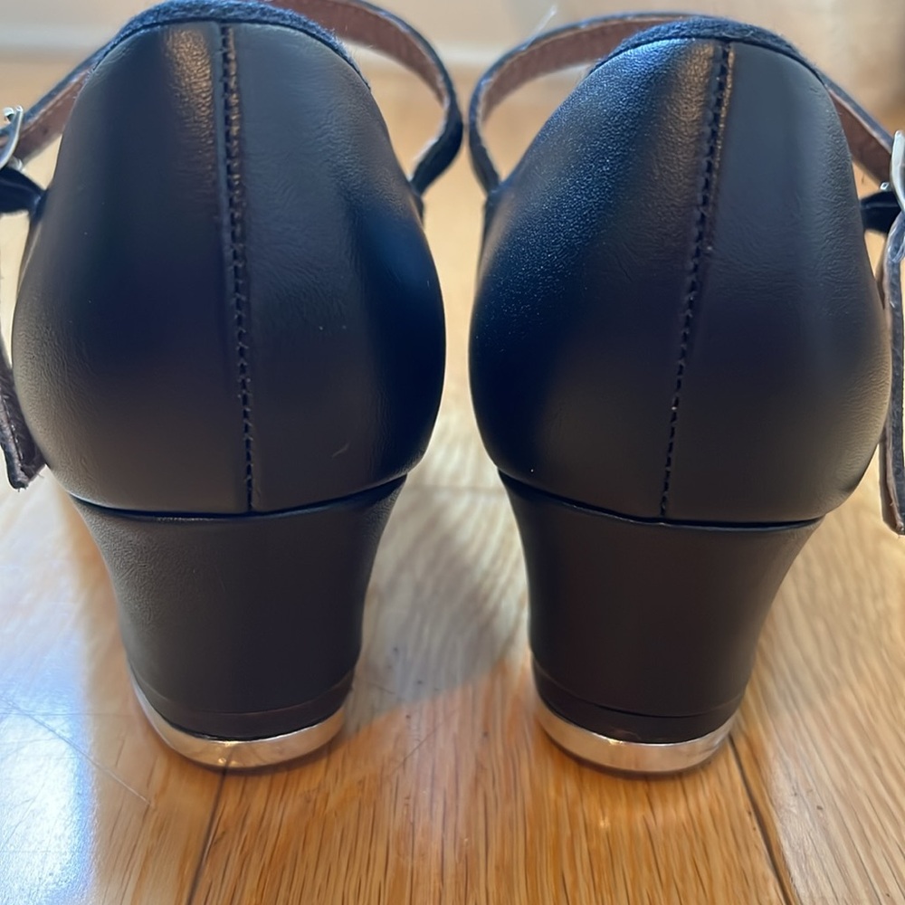 Bloch Matte Black Leather Mary Jane Tap Shoes EUC Size 9 1/2 - Picture 6 of 9